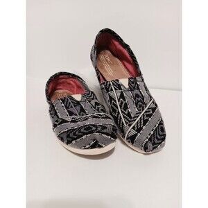 Tom's Women's Alpergata Black Gray Geometric Slip On Comfort Shoes S W7